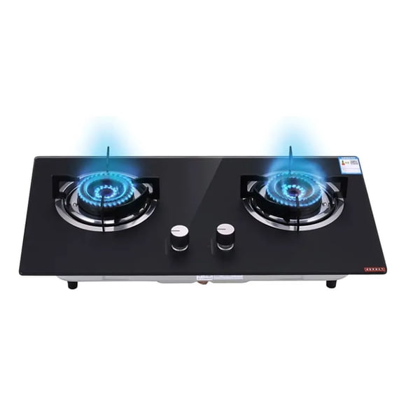 Encimera A Gas 2 Platos vidrio templado empotrable