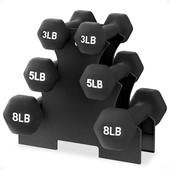 Juego de mancuernas Balance From de hierro recubierto de neopreno, 3 libras, 5 libras, 8 libras