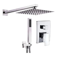 Genérica - Kit Set Plato Ducha Brazo Y Monomando Teléfono 2 Funciones