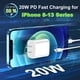 thumbnail image 2 of Cargador iEssentials para iPhone, 20 W, PD, USB C, cable de 6 pies, blanco, 2 of 7