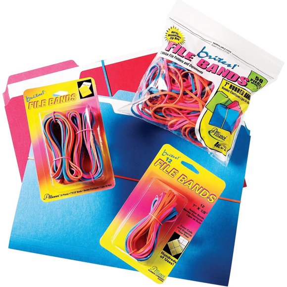 Alliance Rubber 07800 Nonlatex Brites File Bands, de colores