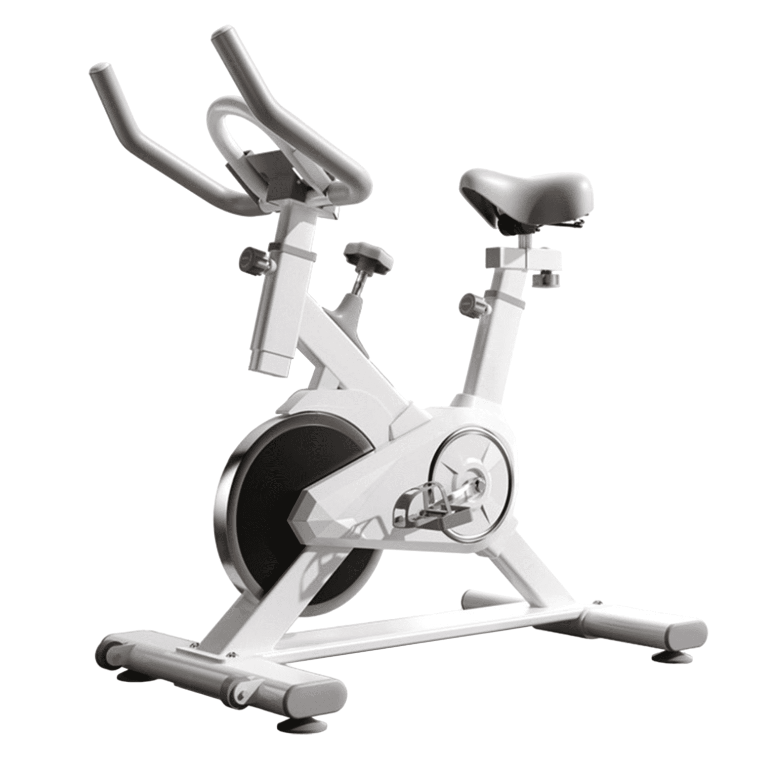 Sportime - Bicicleta Spinning 6 Kg Resistencia Ajustable Blanca