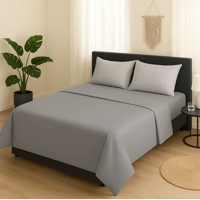 Genérico - Sabanas Hotel Irish Home Microfibra Super King Color Gris