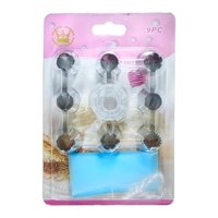 Genérico - Set 8 Boquillas Grandes + 1 Adaptador + 1 Manga Reutilizable