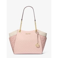 Cartera Michael Kors Jet Set Large Color Block Signature Logo Tote Bag Navy