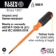 thumbnail image 2 of Destornillador Klein Tools 6816INS con aislamiento de 3/16", 1000 V, 2 of 9