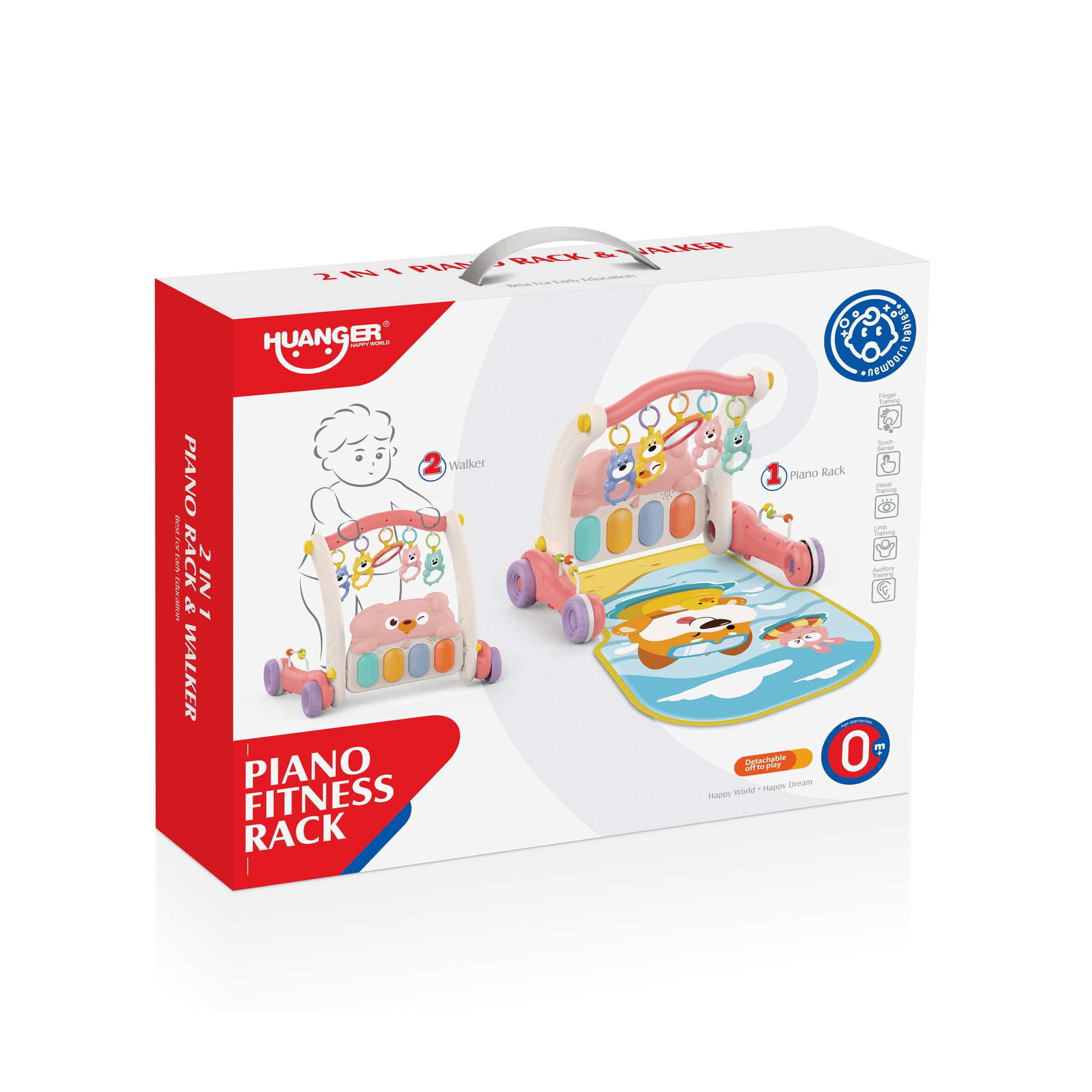 Gimnasio Y Andador Infantil Rosado - Huanger