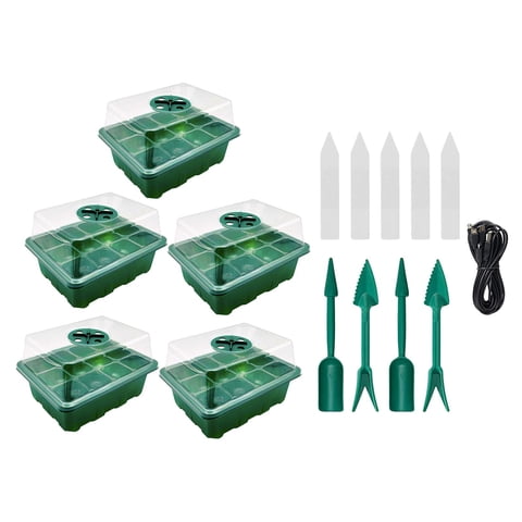 Ioensy - Bandeja De Inicio De Semillas Cúpula Hidropónica A Partir De Pasto De Trigo Reutilizable Para Interiores