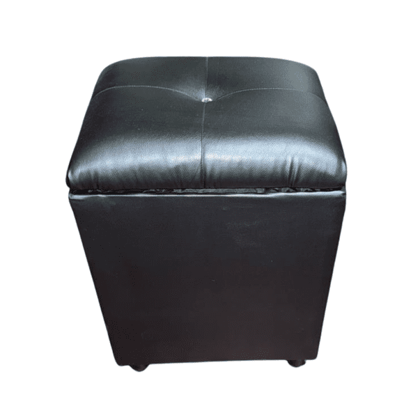 Pouf Baul Negro Eco Cuero 40*33*45 Rimar