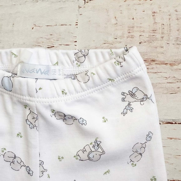 Pantalón Elefante Celeste Algodón Pima - Talla 6/9 MESES