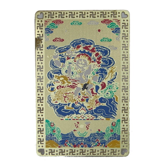 Tarjeta Talismán importada con forma de Dzambhala, color blanco, color Feng Shui, 8 x 5 cm