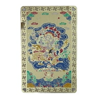 Feng Shui Import - Tarjeta Talismán Importada Con Forma De Dzambhala, Color Blanco, Color Feng Shui, 8 X 5 Cm