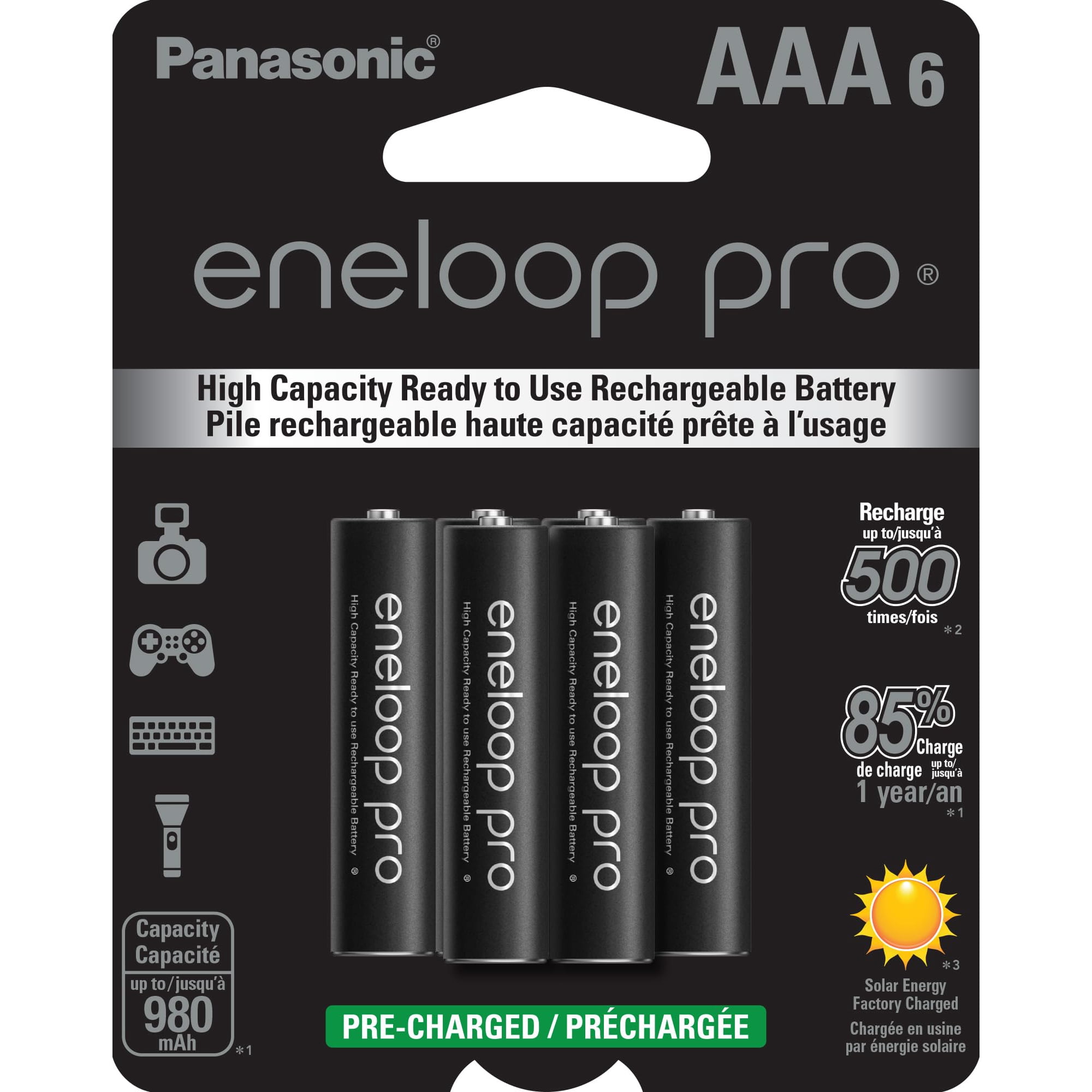Pilas Recargables Eneloop Panasonic Bk-4hcca6ba Pro Aaa