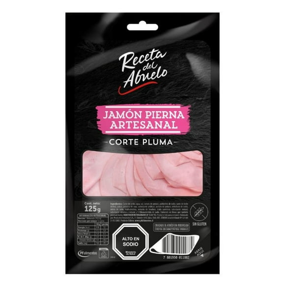 Jamón Pierna Artesanal Corte Pluma, 125 g