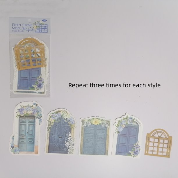 15pcs/pack Retro Flower Window Material Paper - Perfect for Scrapbooking, Journaling, Laptops, Water Bottles & More!