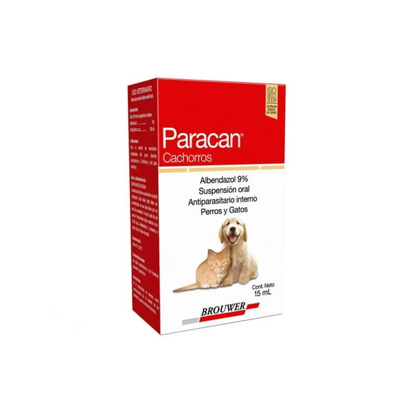 Antiparasitario Interno Brouwer Paracan Cachorros Gatos y Perros 9% blanco
