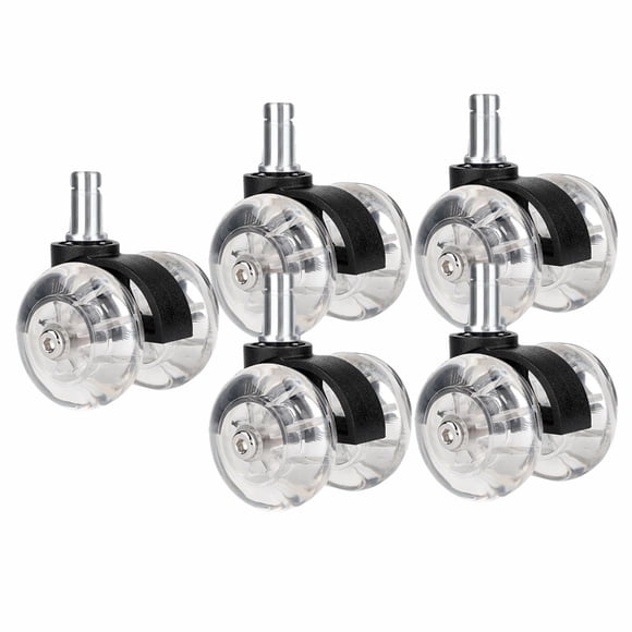 5 Uds. de Ruedas para Ordenador Y Oficina, Ruedas de Suelo de Pu, Ruedas de Repuesto Universales, Ruedas de Oficina de 2,5 Pulgadas, Piezas para Muebl Negro A