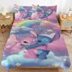 thumbnail image 2 of 3 Pieces Stitch and Angel Bedding Comforter Set Full with 2 Pillowcases for Kids Teens Girls Women Microfiber Easy Wash Light Breathable Cozy White Base Bed Sheets, 2 of 5