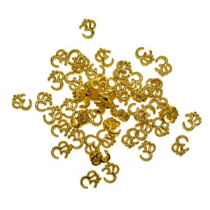 Bothyi - 50 Uds Yoga Om Cuentas Espaciadoras Diy Dijes Dorados Para Suéteres Cadenas Sombreros Llaveros