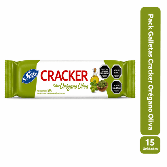 Pack 15 Galletas Cracker Oregano-Oliva 90gr