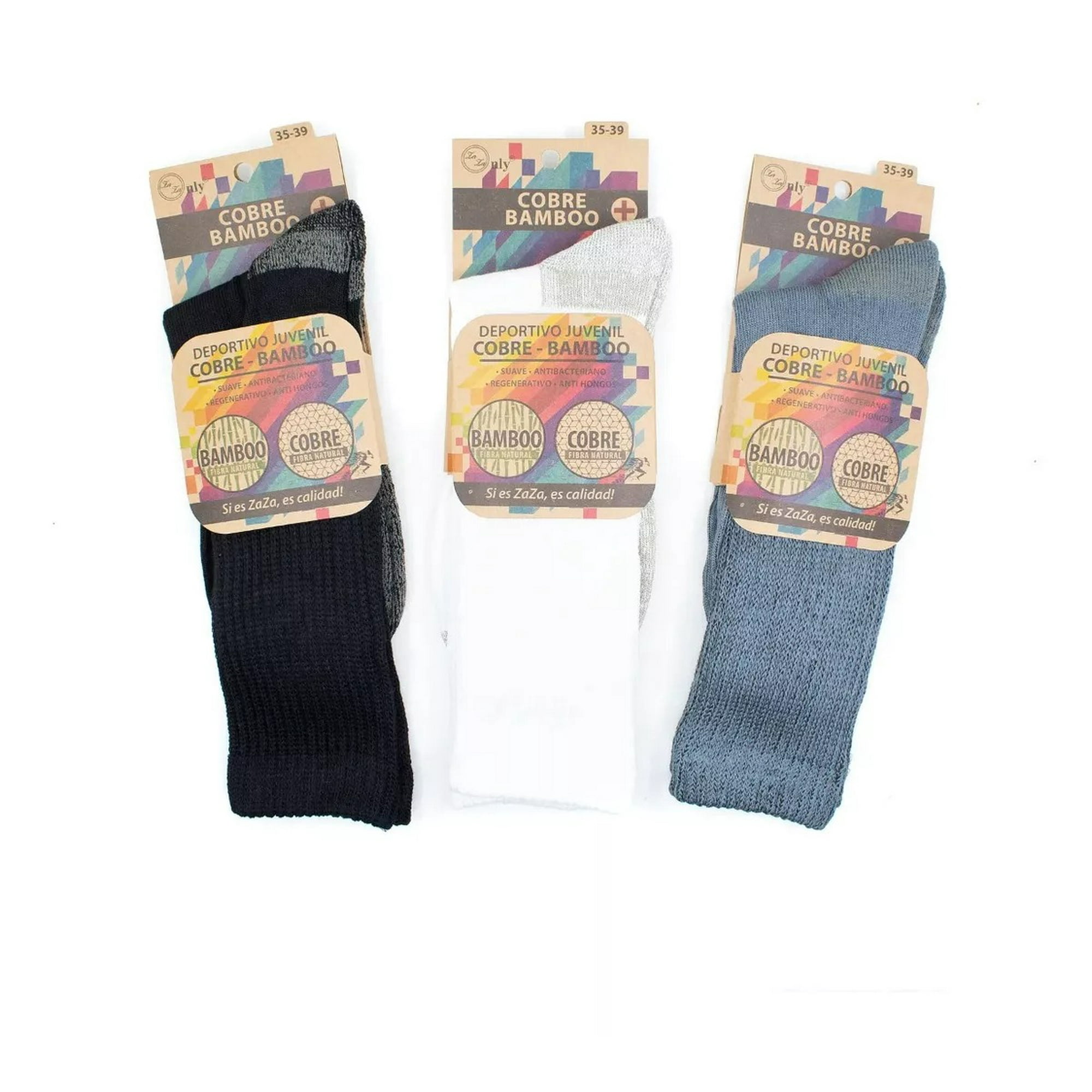 Only Zaza - Calcetines Deportivos Para Hombre De Bambú + Cobre - Docena