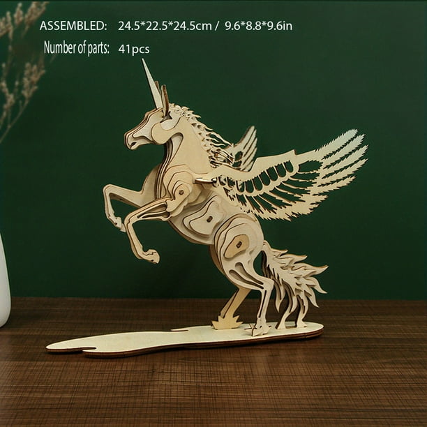 3D Wooden Puzzle For Adults, Unicorn, Eagle, Owl, Brain Teaser Puzzles,Animal Puzzle, Unique Gift For Kids On Birthday Christmas Day