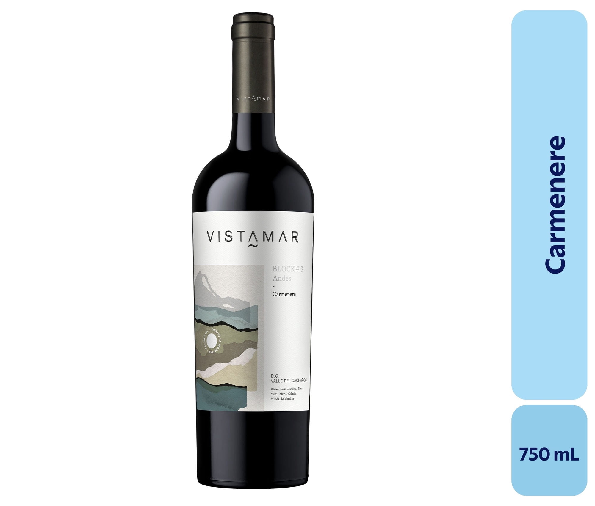 Vino Carménère Botella 750 mL Vistamar