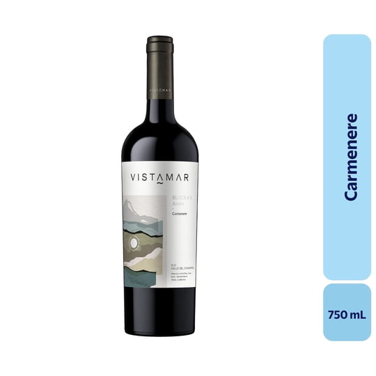 Vino Carménère Botella 750 mL Vistamar
