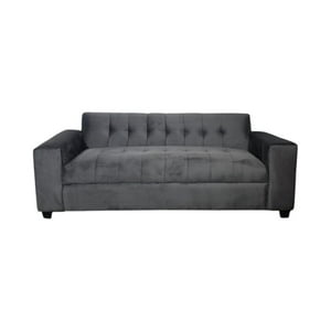 Diseños Valestrini - Sofa Tres Cuerpos Felpa Gris Oscuro