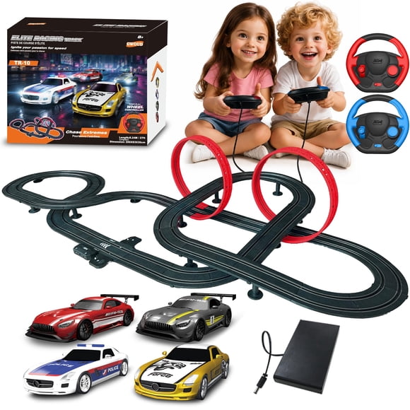 Pista de Carreras Slot Car GWOUD 8,24 m Doble Carril 4 Coches