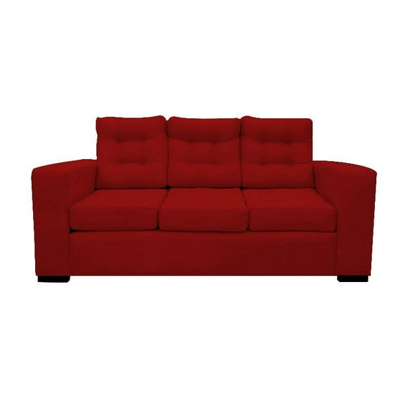 Sofá Antu 3 Cuerpos Chenille Tipo Lino Rojo