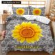 thumbnail image 1 of x1494 Bed SheetsSunflower Duvet Cover Set Yellow Flower Bedding Set Sunflower Botanical Floral Garden Bloom Print on Black Polyester Quilt Cover 3-Piece Bedding Set (1 Duvet Cover + 2 Pillow Shams) nj, 1 of 5