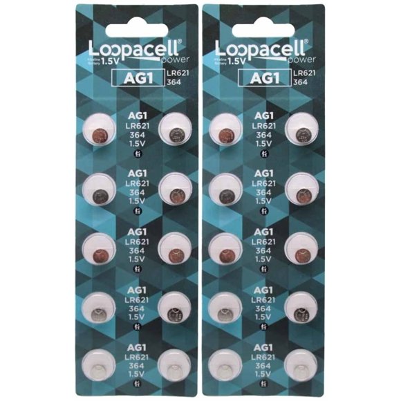 Paquete de 20 Pilas Alcalinas LOOPACELL AG1 LR621 1.5V