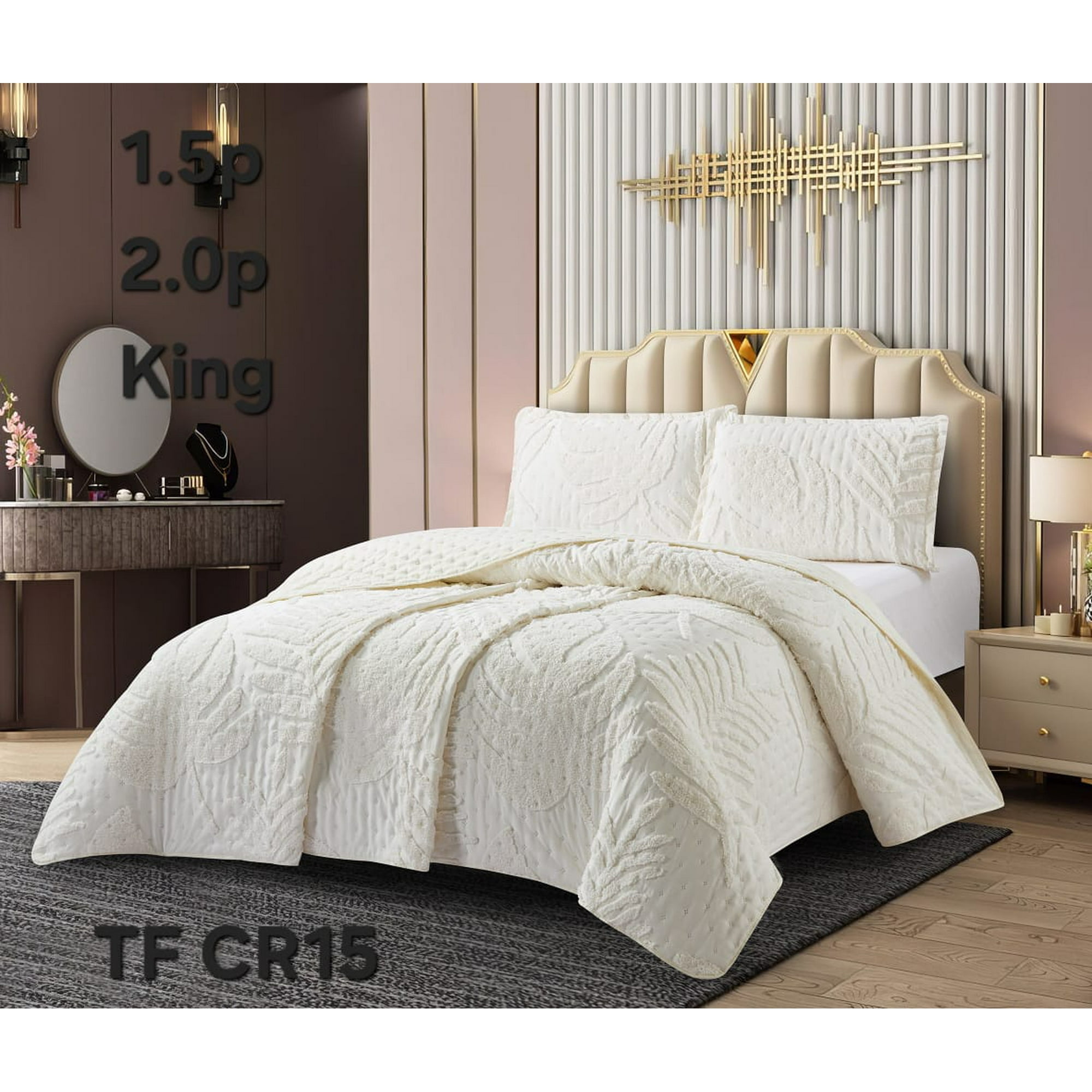 Aladdins Shop - Cobertor De Verano King Plumon Ligero Polialgodón Hojas Blanco