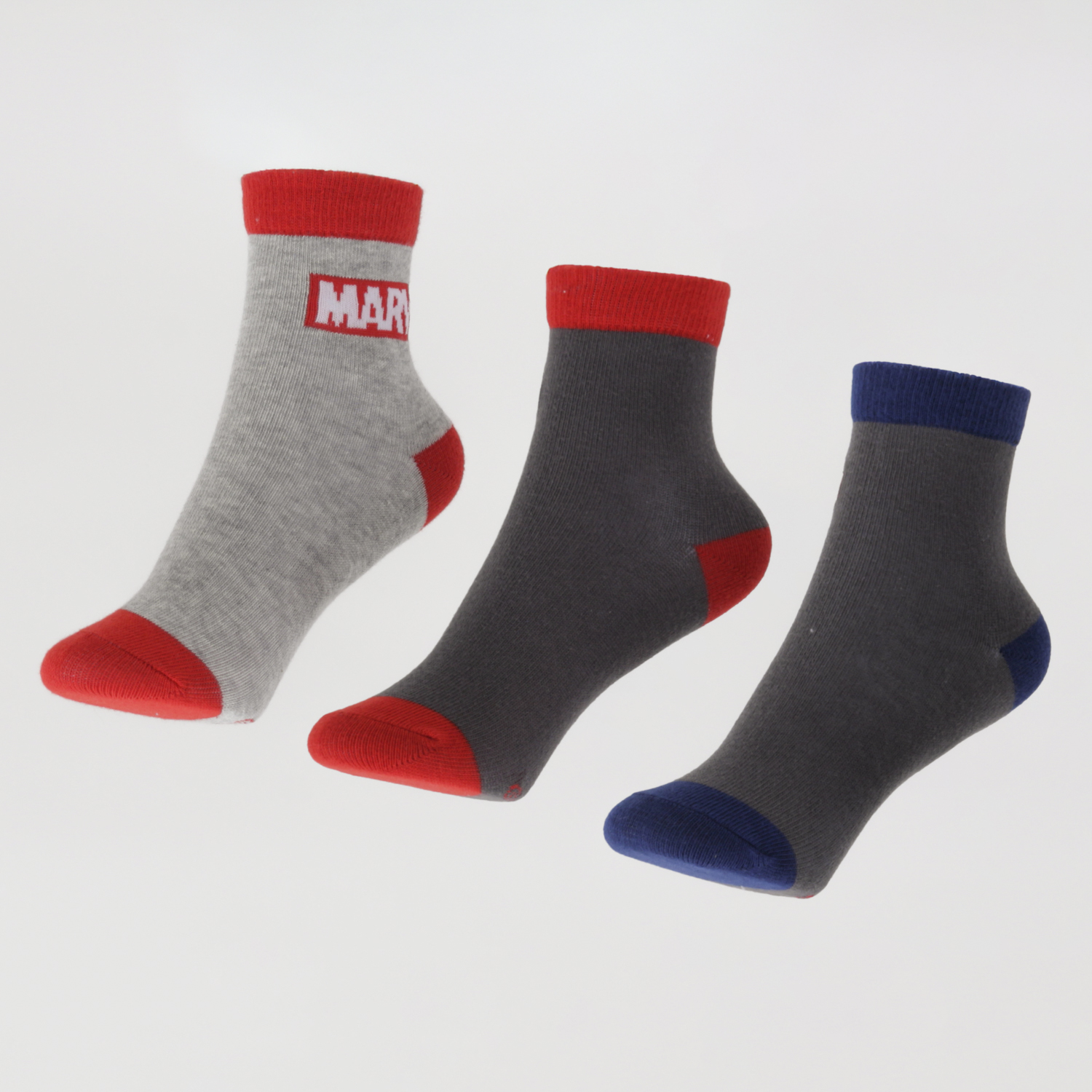 Tripack Calcetines Niño Gris Logos Avengers Marvel