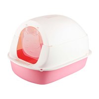 Ioensy - Caja De Arena Para Gatos Cerrada Con Solapa En La Puerta Delantera Bandeja De Arena Para Gatos Superior Desmontable Rosa