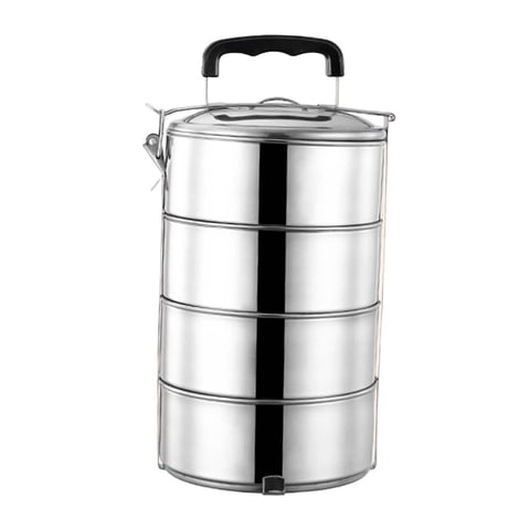 Bothyi - Tapa Hermética Del Recipiente Del Almuerzo De Bento Del Acero Inoxidable Para El Viaje Que Acampa Del Trabajador 4 Capas