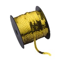 Magideal - Cinta De Lentejuelas Trenzadas Para Coser Ropa, Resistente, 6 Mm De Ancho, 98 Yardas De Largo, Ideal Para Decoración De Fiestas En El Hogar, Fácil De Oro