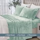 thumbnail image 3 of Juego de sábanas Elegant Comfort, lujosamente suave, terciopelo King Mint, 3 of 9