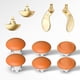 thumbnail image 1 of Kit de tapas metálicas para joysticks y botones traseros compatibles con el mando Edge de PS5 - Cubierta de seta para palanca de pulgar, palanca basculante 3D-Oro Naranja, 1 of 6