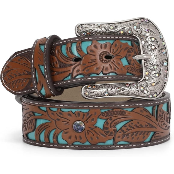 Cinturón TRIWORKS Western PU 3.6 cm con hebilla extraíble