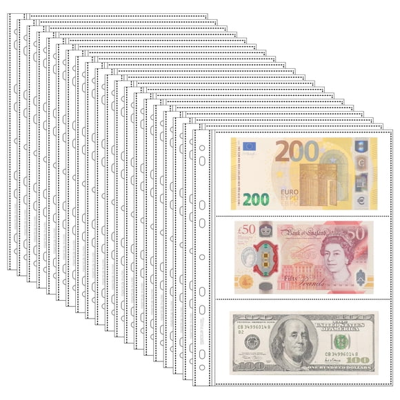 Hojas para Monedas Uncle Paul 20 Hojas 3 Bolsillos 28x22cm