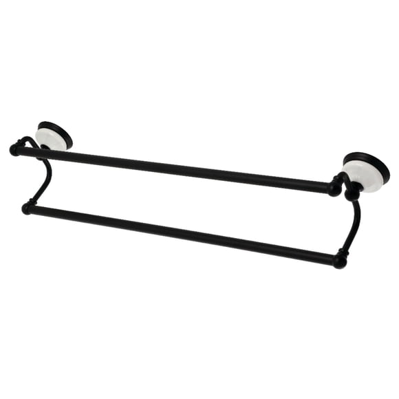 Toallero Kingston de latón Victorian Dual, 60 cm, negro mate