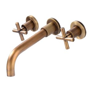 Bothyi - Lavabo De Baño Grifo De Lavabo Caño Giratorio Bañera Grifo De Agua Caliente Y Fría 2 Manijas Bronce