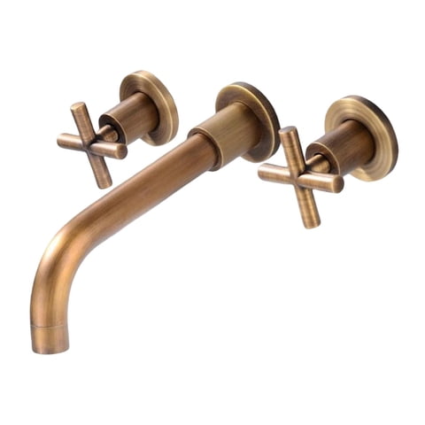 Bothyi - Lavabo De Baño Grifo De Lavabo Caño Giratorio Bañera Grifo De Agua Caliente Y Fría 2 Manijas Bronce