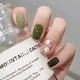 thumbnail image 3 of Uñas Postizas Press-On Cortas Semi Cuadradra 24Pcs Adhesivas Diseño Con Flores Reutilizable, 3 of 6