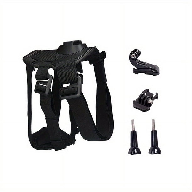 Dog Harness Mount For Gopro, Soft And Adjustable Dog Harness Vest With 2 Mouting Base Pet Chest And Back Fixation For Gopro Hero All Models, Suitable For Small Medium Large Dogs, Black