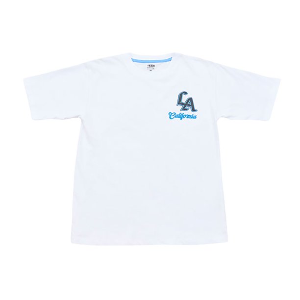Polera Niño Teen Manga Corta Print Blanco Corona
