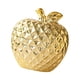 thumbnail image 2 of Estatua decorativa de cerámica de manzana, escultura de fruta coleccionable, adorno de escritorio para sala de estar, dormitorio, regalo de cumpleaños Oro, 2 of 5
