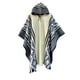 thumbnail image 1 of Poncho Con Lana De Alpaca Arauco Unisex Con Gorro Gris Oscuro y Blanco, 1 of 3